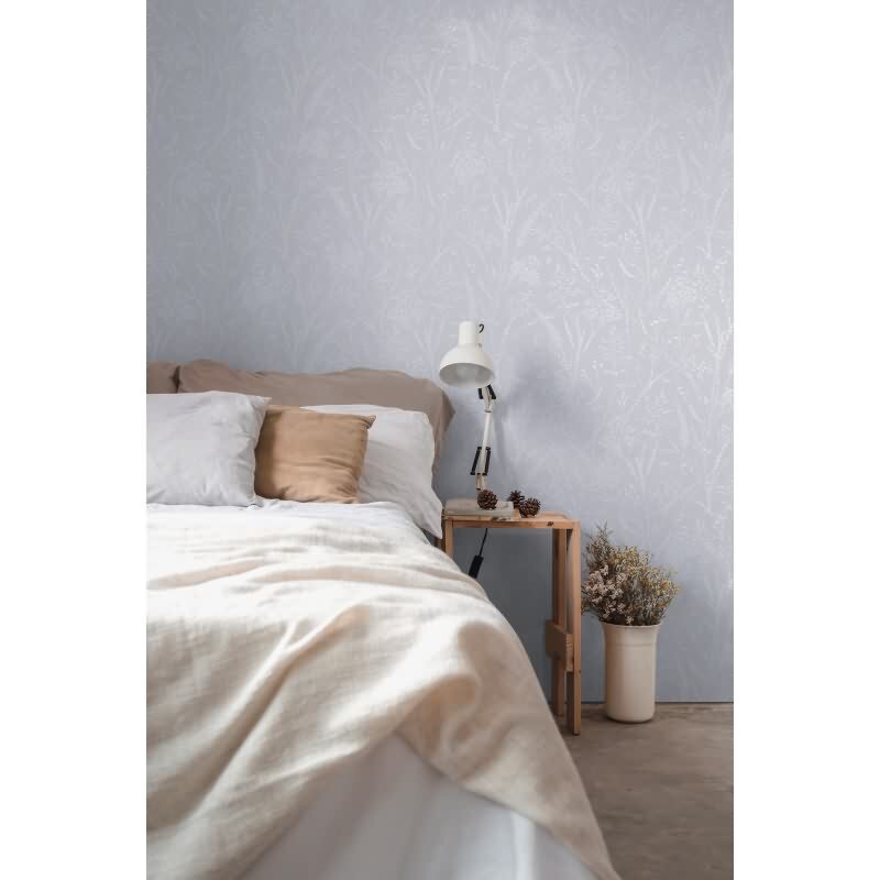 Florale Muster Tapete Rosa Weiß – Vlies Tapete mit zartem Gräsermotiv – Strukturtapete AS-Creation (397665)