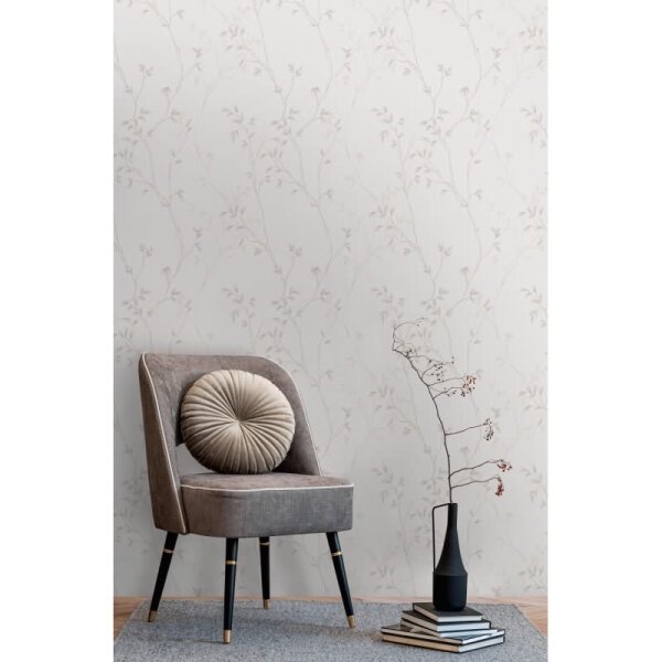 Pflanzen-Tapete Beige Creme – Vliestapete mit Zweigen – Florale Mustertapete dezent AS-Creation (397672)