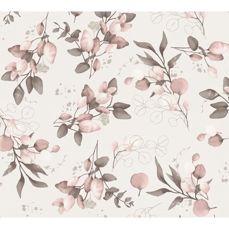 Florale Aquarell-Tapete Rosa Braun – Vlies Tapete mit Blättern – Romantische Muster Tapete AS-Creation (397681)
