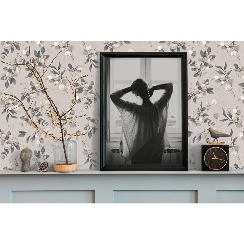 Florale Aquarell-Tapete Taupe Beige Grau – Vliestapete mit Blättern – Natürliche Mustertapete AS-Creation (397684)