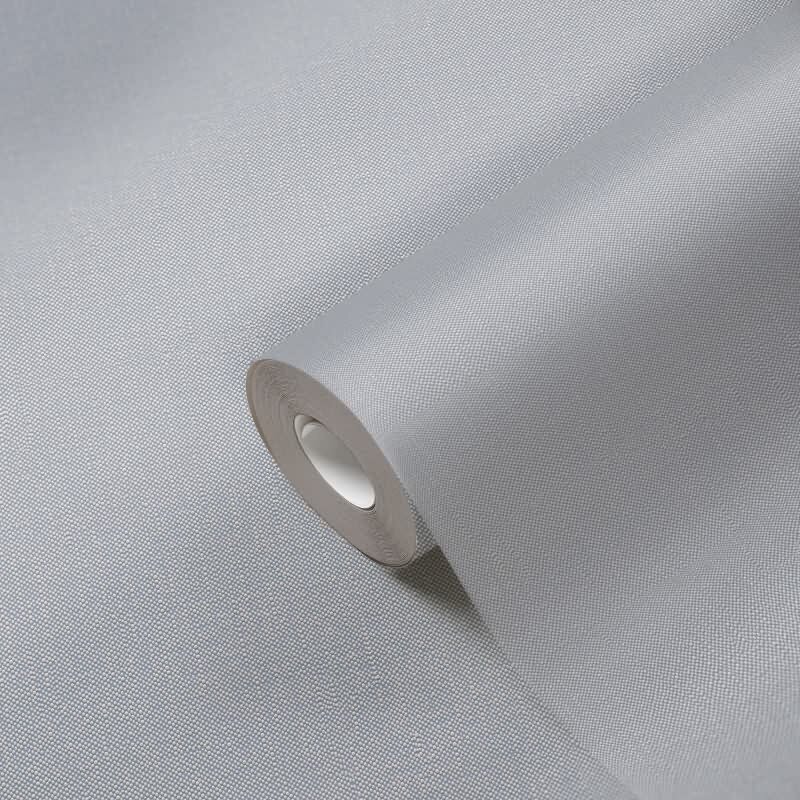 Uni Tapete mit Leinen-Optik Mittelgrau – Einfarbige Vlies Tapete – Struktur Tapete modern AS-Creation (397713)