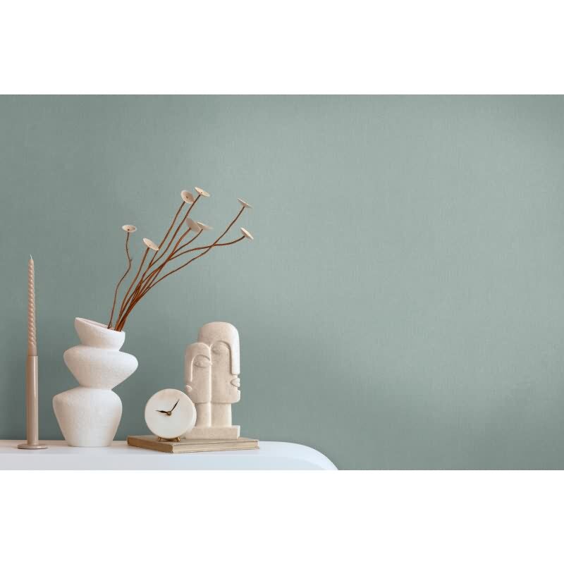 Unitapete mit Leinen-Optik Salbeigrün – Einfarbige Vlies Tapete – Strukturtapete modern AS-Creation (397751)