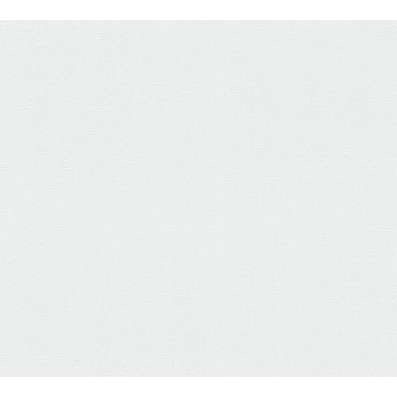 Uni Tapete mit Leinen-Optik Weiß Silber – Einfarbige Vlies Tapete – Struktur Tapete edel AS-Creation (397782)