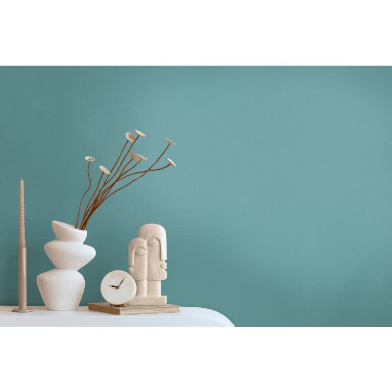 Uni Tapete mit Leinen Struktur Türkisblau – Vlies Tapete modern einfarbig AS-Creation (397836)