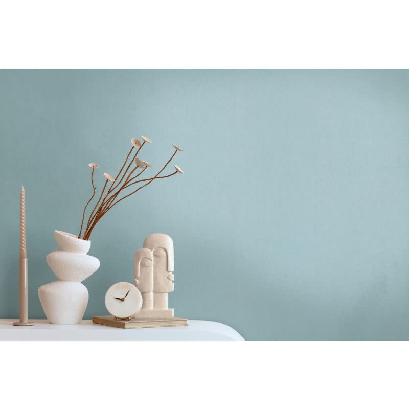 Unitapete mit Leinenstruktur Hellblau – Vliestapete modern einfarbig AS-Creation (397843)