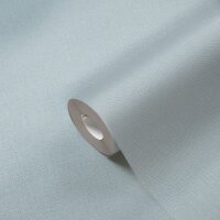 Unitapete mit Leinenstruktur Hellblau &ndash; Vliestapete...