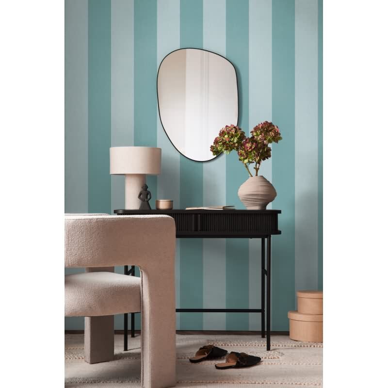 Streifen Tapete Blau Türkis – Vlies Tapete mit Leinen Struktur frisch modern AS-Creation (397928)