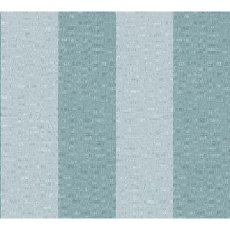 Streifen Tapete Blau Türkis – Vlies Tapete mit Leinen Struktur frisch modern AS-Creation (397928)