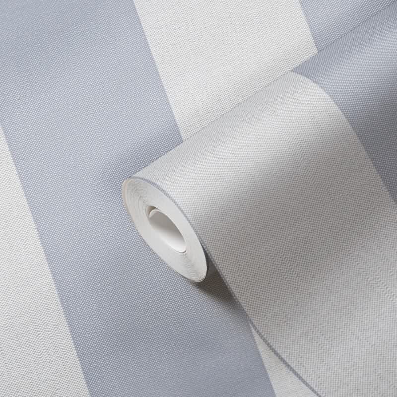 Streifentapete Grau Hellblau – Vliestapete mit Leinenstruktur modern frisch AS-Creation (397935)