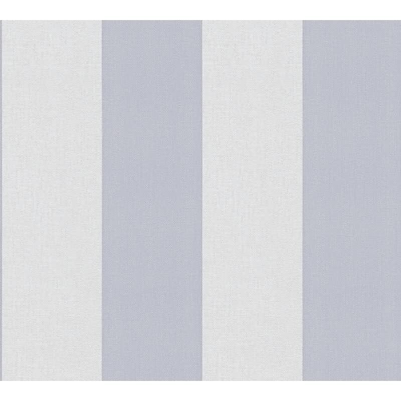 Streifentapete Grau Hellblau – Vliestapete mit Leinenstruktur modern frisch AS-Creation (397935)