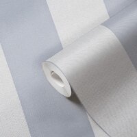 Streifentapete Grau Hellblau &ndash; Vliestapete mit...