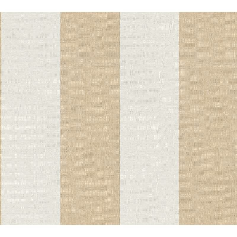 Streifen Tapete Beige Weiß – Vliestapete mit Leinen Struktur natürlich modern AS-Creation (397942)