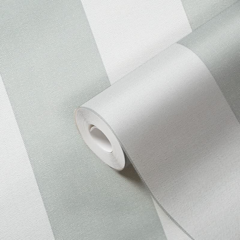 Streifentapete Grau Weiß – Vliestapete mit Leinenstruktur klassisch modern AS-Creation (397959)