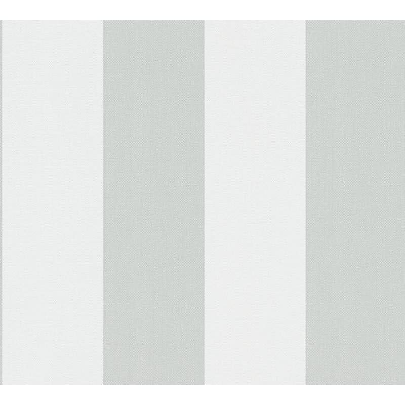 Streifentapete Grau Weiß – Vliestapete mit Leinenstruktur klassisch modern AS-Creation (397959)