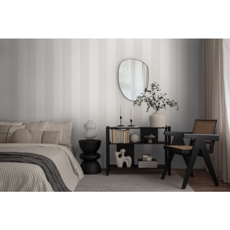Streifen Tapete Beige Creme – Vlies Tapete mit Leinenstruktur natürlich elegant AS-Creation (397966)
