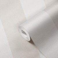Streifen Tapete Beige Creme &ndash; Vlies Tapete mit...