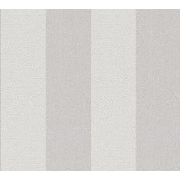 Streifentapete Beige Creme Grau – Vlies Tapete mit Leinenstruktur modern dezent AS-Creation (397973)