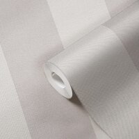 Streifentapete Beige Creme Grau &ndash; Vlies Tapete mit...