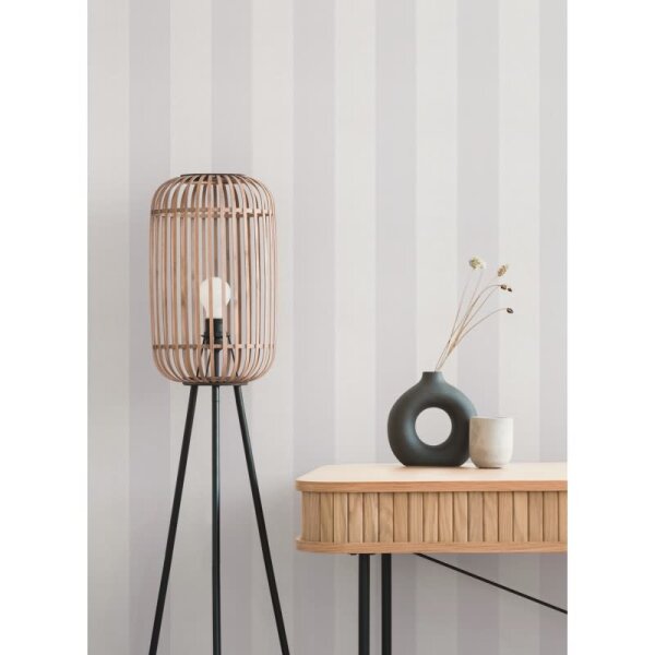 Streifen Tapete Grau Hellgrau Weiß – Vlies Tapete mit Leinen Struktur modern elegant AS-Creation (397980)