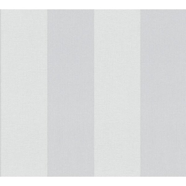 Streifen Tapete Grau Hellgrau Weiß – Vlies Tapete mit Leinen Struktur modern elegant AS-Creation (397980)