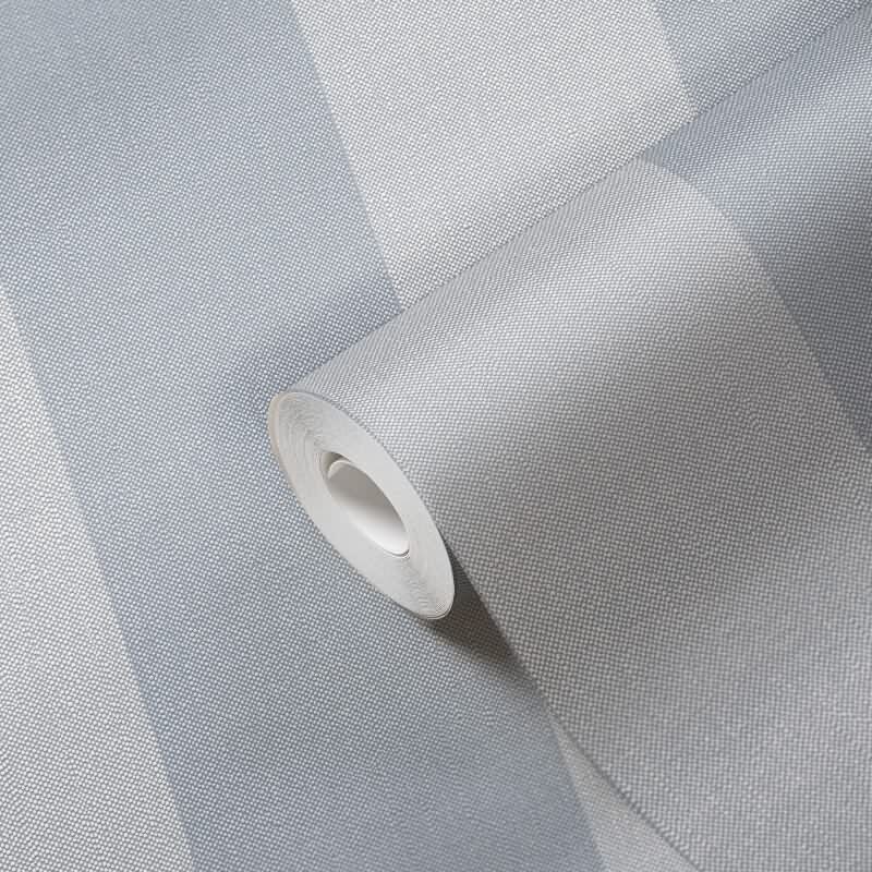 Streifentapete Blau Grau – Vlies Tapete mit Leinenstruktur modern dezent AS-Creation (397997)