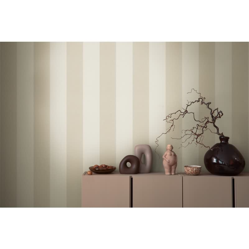 Streifen Tapete Weiß Beige Braun – Vliestapete mit Leinenstruktur warm modern AS-Creation (948342)