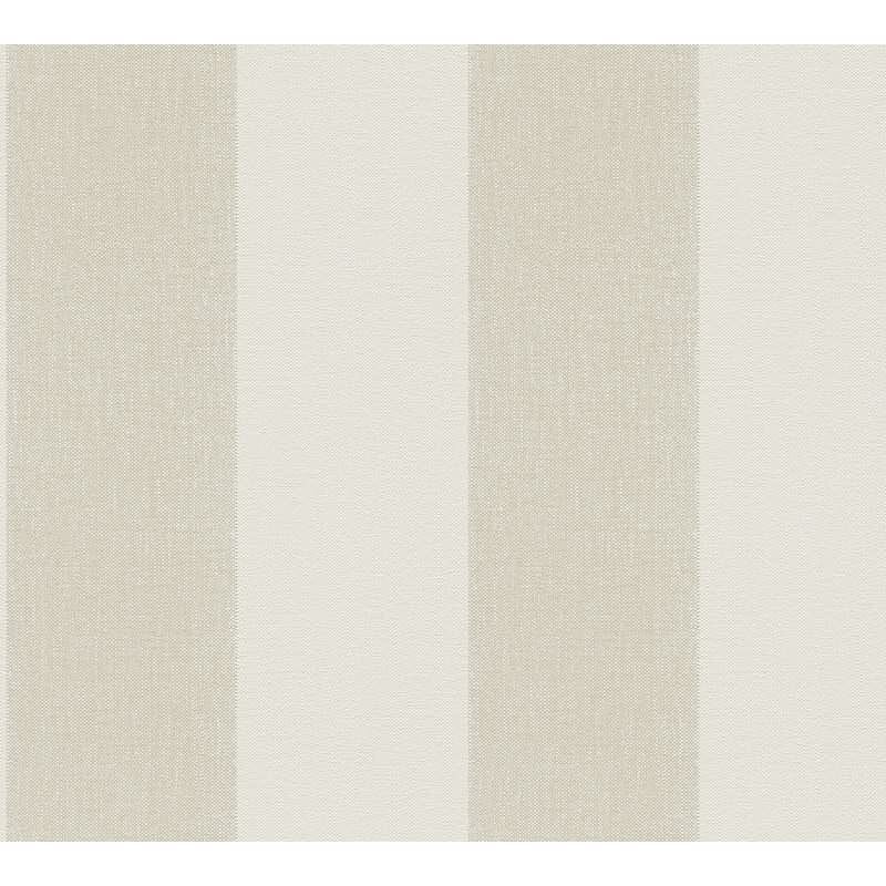 Streifen Tapete Weiß Beige Braun – Vliestapete mit Leinenstruktur warm modern AS-Creation (948342)