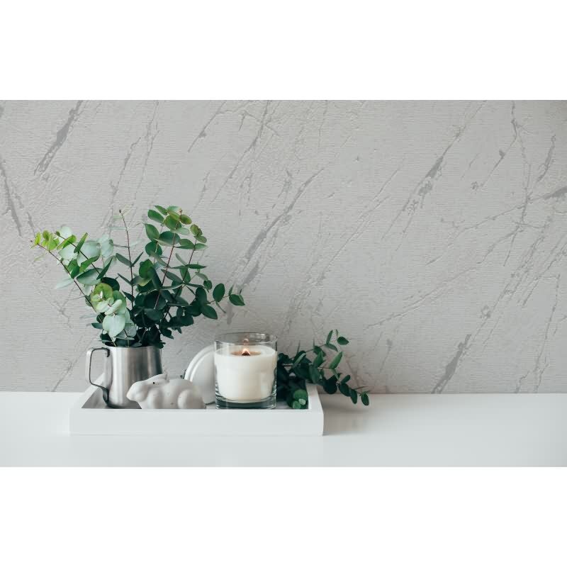 Marmoroptik-Tapete Weiß Grau – Vliestapete glänzend modern – Steinlook mit Aderung AS-Creation (393361)