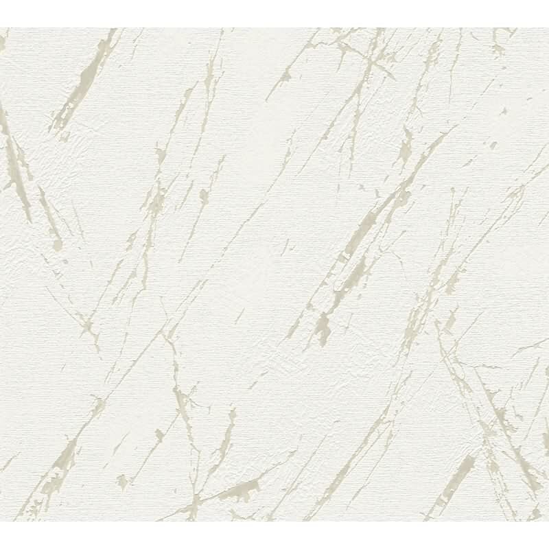 Marmoroptik-Tapete Weiß Gold – Vliestapete mit Glanz – Edler Steinlook modern AS-Creation (393363)