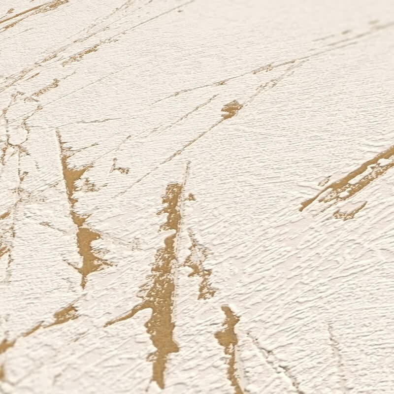 Marmoroptik-Tapete Creme Gold – Vliestapete mit Glanz – Warmer Steinlook edel AS-Creation (393364)