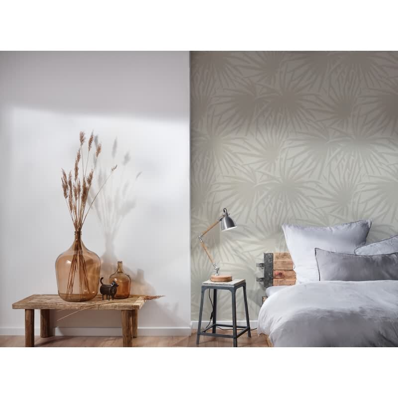 Palmen-Tapete Beige Sand – Vliestapete mit tropischem Muster – Naturdesign matt AS-Creation (393381)