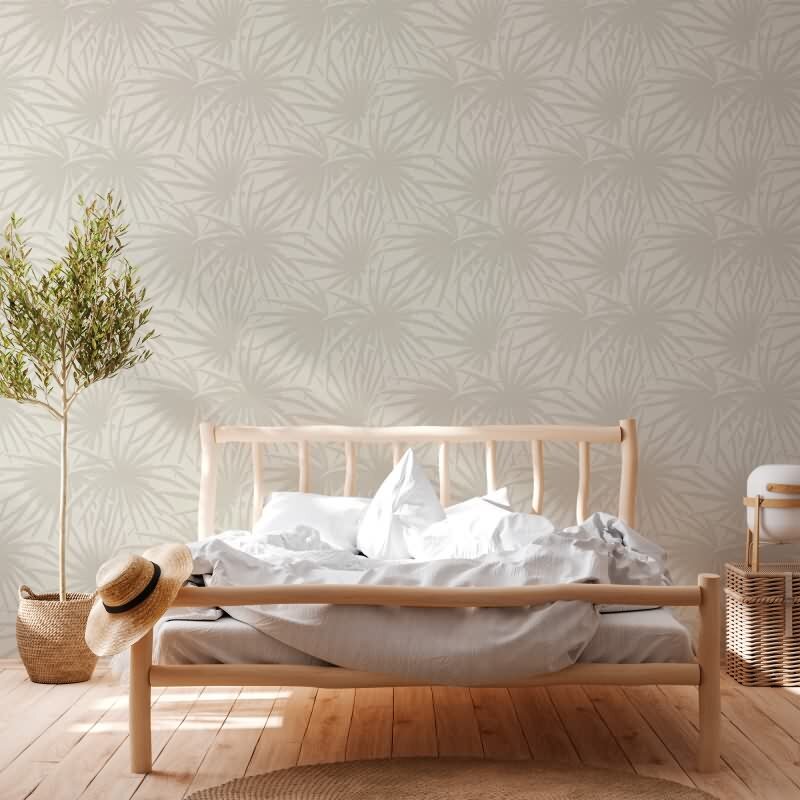 Palmen-Tapete Beige Sand – Vliestapete mit tropischem Muster – Naturdesign matt AS-Creation (393381)