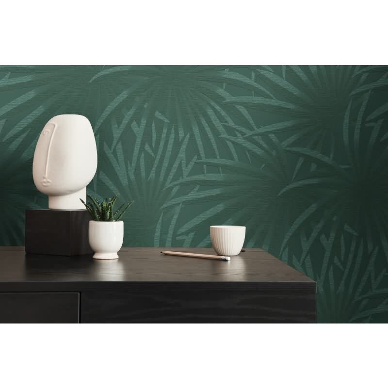 Dschungel-Tapete Dunkelgrün – Vliestapete mit Palmenmuster – Tropisches Design matt AS-Creation (393383)