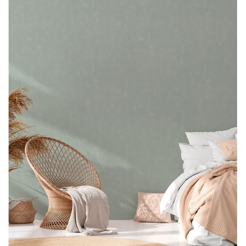 Unitapete mit Struktur Salbeigrün – Vliestapete matt – Natürliche Wandtapete modern AS-Creation (393394)