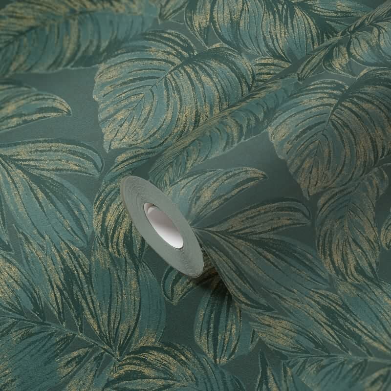 Dschungel-Tapete Petrol Grün – Vliestapete mit Blättermuster – Tropisch matt strukturiert AS-Creation (393401)