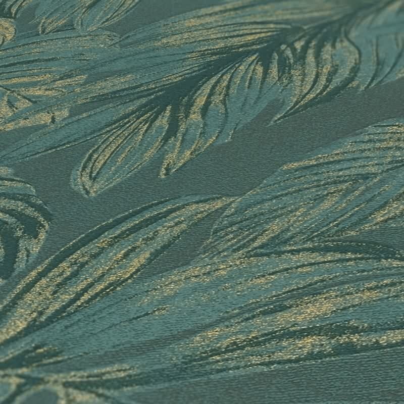 Dschungel-Tapete Petrol Grün – Vliestapete mit Blättermuster – Tropisch matt strukturiert AS-Creation (393401)