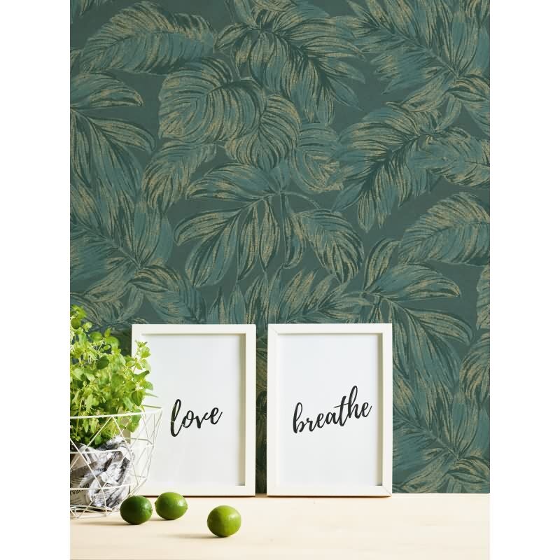 Dschungel-Tapete Petrol Grün – Vliestapete mit Blättermuster – Tropisch matt strukturiert AS-Creation (393401)