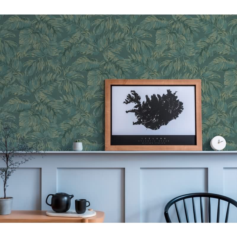 Dschungel-Tapete Petrol Grün – Vliestapete mit Blättermuster – Tropisch matt strukturiert AS-Creation (393401)