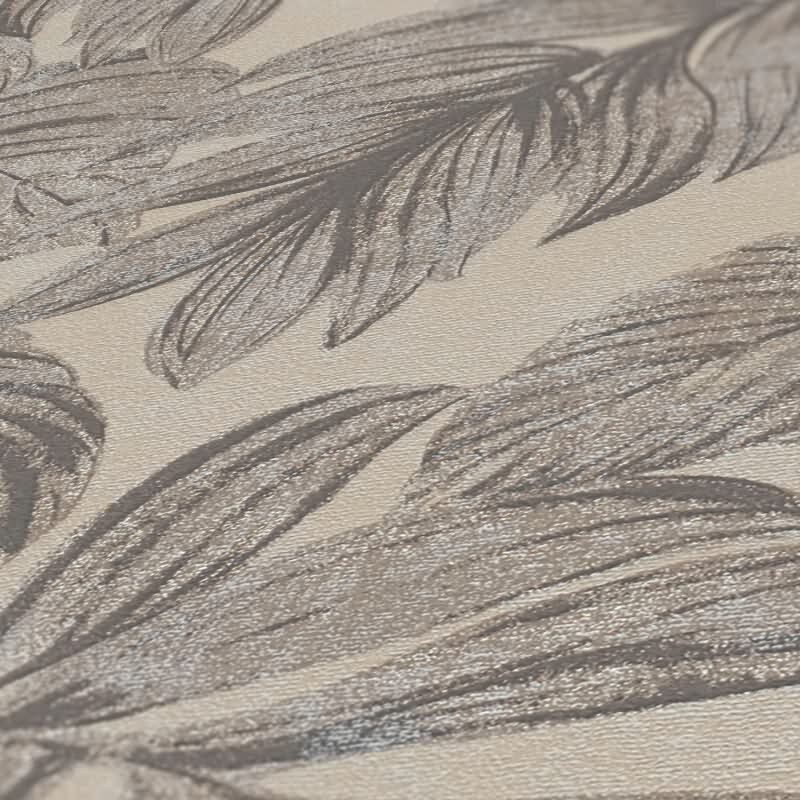 Dschungel-Tapete Beige Grau – Vliestapete mit Blättermotiv – Tropisches Design matt AS-Creation (393402)