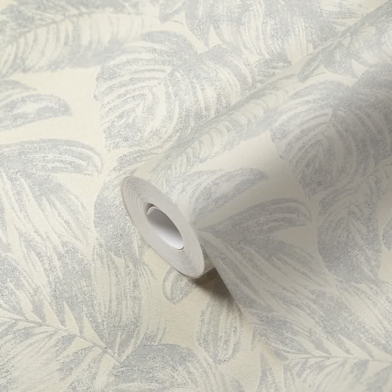 Dschungel-Tapete Weiß Grau – Vliestapete mit tropischem Blättermuster – Leicht & modern AS-Creation (393403)