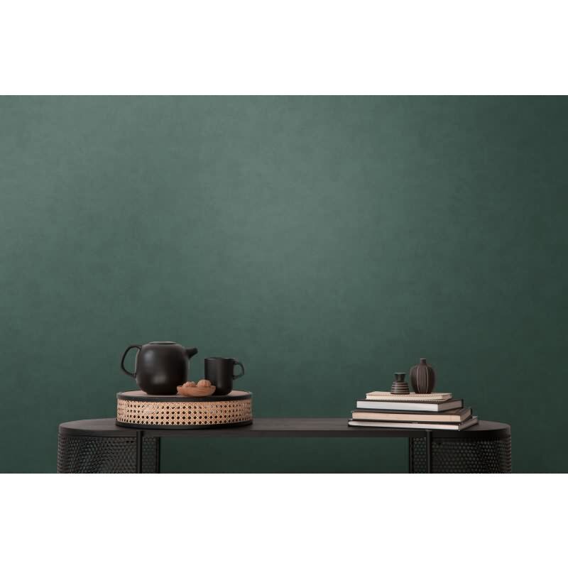 Unitapete mit Struktur Petrolgrün – Vliestapete matt – Moderne Wandgestaltung kräftig AS-Creation (393411)