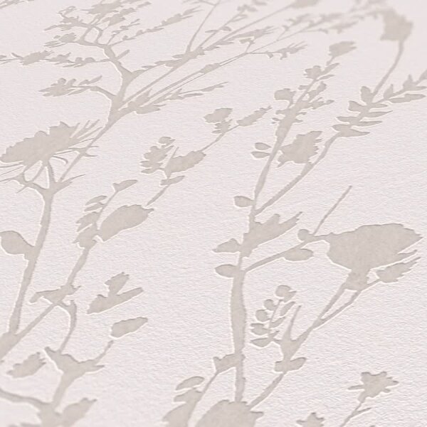 Florale Tapete Weiß Beige – Vliestapete mit feinem Rankenmuster – Natürlich elegant matt AS-Creation (395461)