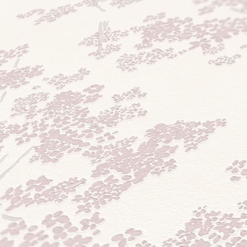Blumentapete Weiß Rosé – Vliestapete mit zartem Blütenmuster – Romantisch & leicht AS-Creation (395481)