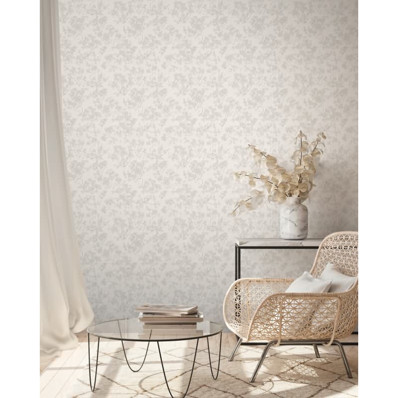 Blumentapete Creme Beige – Vliestapete mit Blütenmuster – Zarte florale Tapete matt AS-Creation (395483)