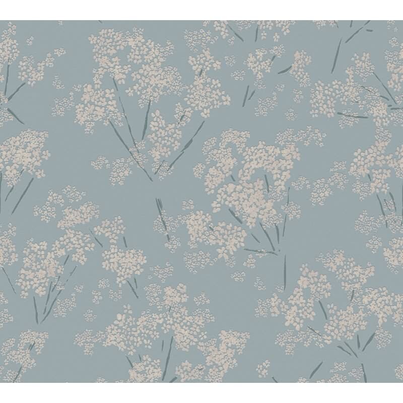 Blumentapete Blau Weiß – Vliestapete mit floralen Zweigen – Verspielt & frisch AS-Creation (395485)