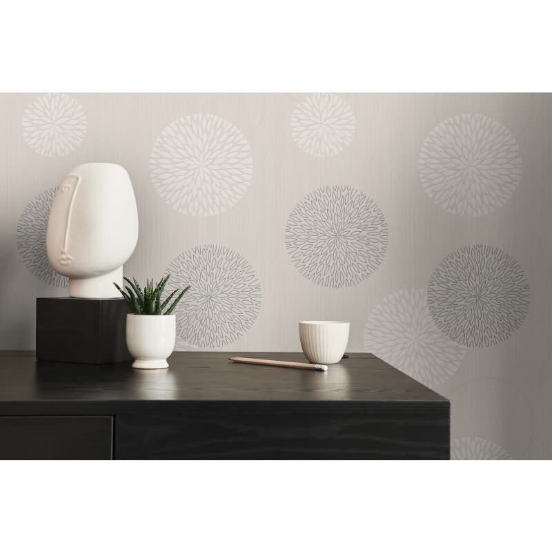 Kreistapete Beige Silber – Vliestapete mit grafischem Muster – Modern & dezent glänzend AS-Creation (937912)