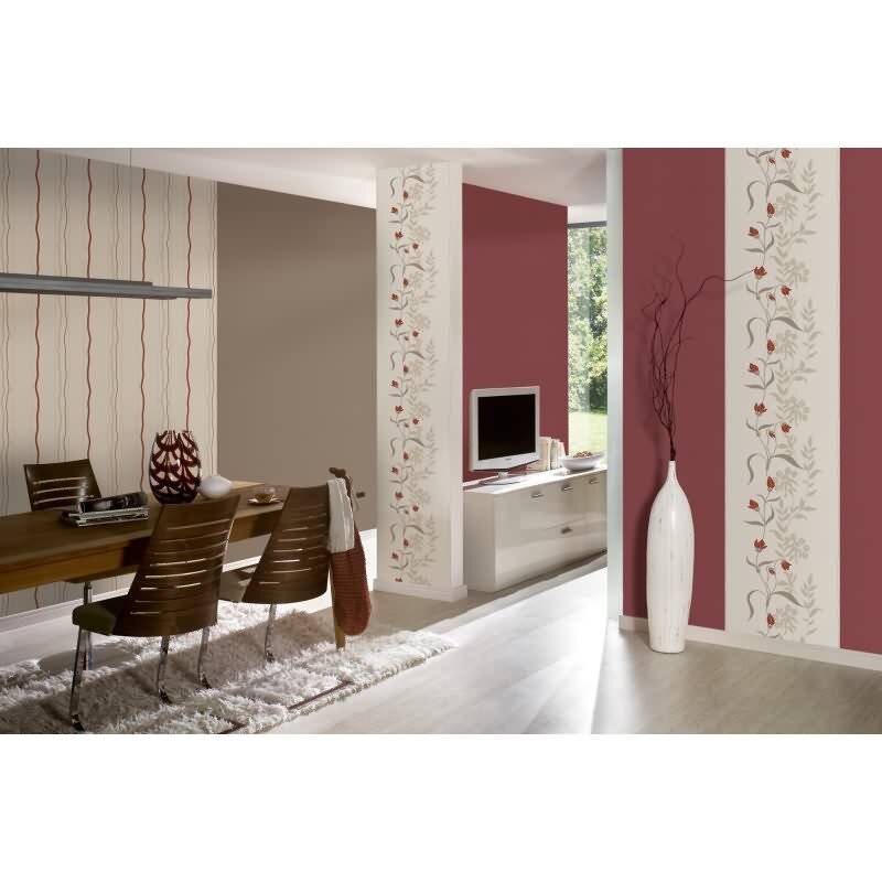 Florale Tapete Beige Rot – Vliestapete mit Blumenranken – Elegant & verspielt AS-Creation (958741)