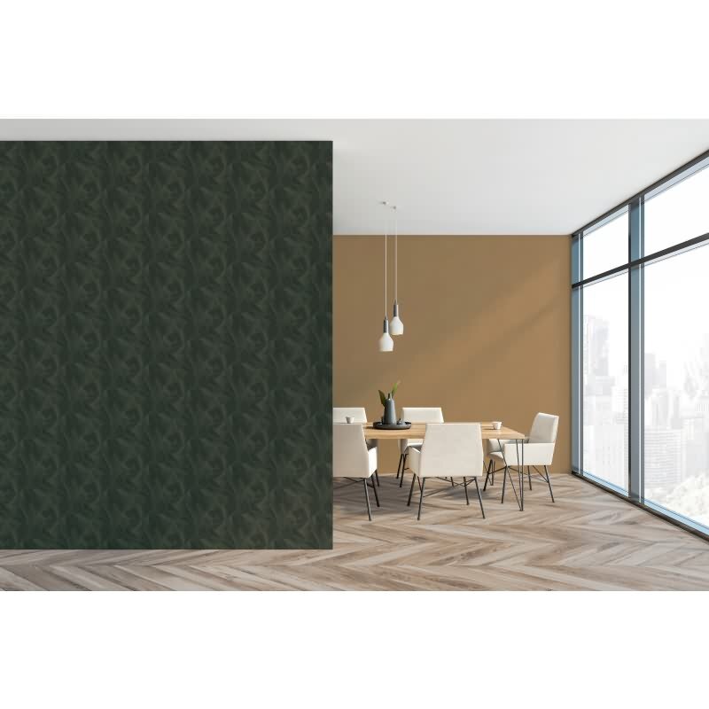 3D-Tapete Geometrisch Dunkelgrün Braun - Vliestapete mit Faltoptik - Mustertapete livingwalls (361334)