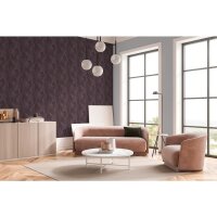 3D-Tapete Geometrisch Bordeaux Grau - Vliestapete mit...