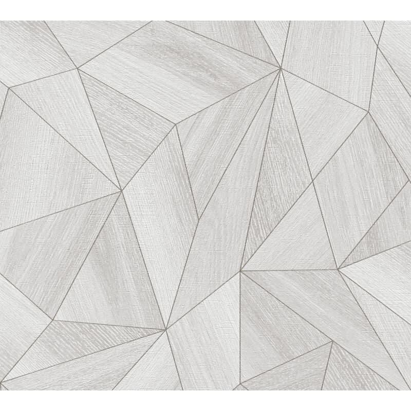 3D-Tapete Geometrisch Weiß Grau - Vliestapete mit Faltoptik - Mustertapete modern livingwalls (361336)